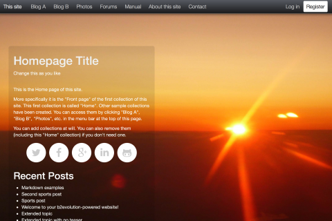 Start with a homepage